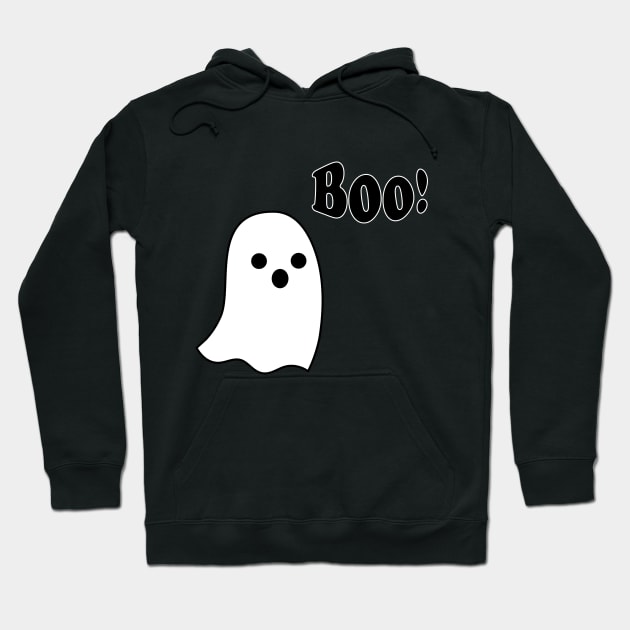 Boo! Halloween Ghost Design Mask Hoodie by Pipsta